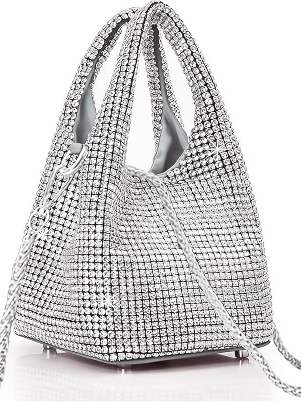NWT Sparkling Bling SwarovskI Crystal Rhinestone Bucket Bag Shoulder Pur… - Picture 12 of 17